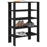 Vidaxl Shoe Rack 61x32x87.5 cm de madera procesada Negro