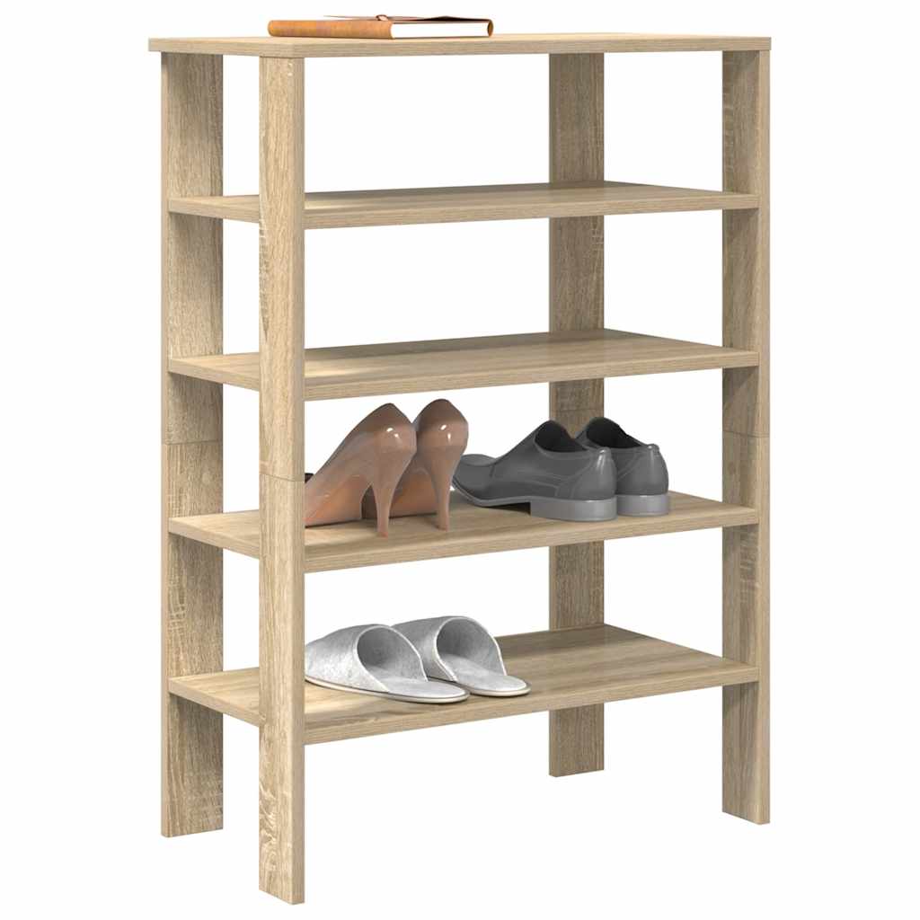 Vidaxl Shoe Rack 61x32x87,5 cm forarbejdet træ sonoma eg farvet