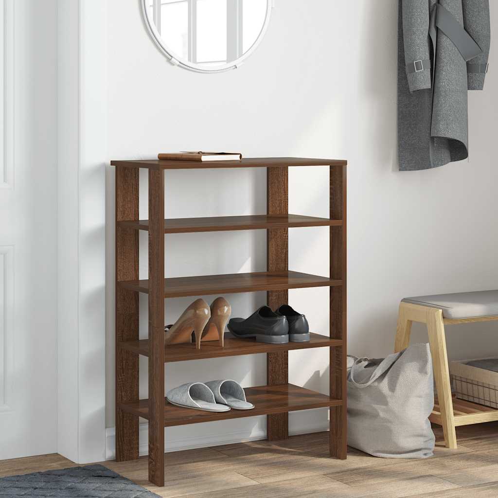 VIDAXL -Schuhregal 61x32x87,5 cm verarbeitetes Holzbraun Eiche gefärbt