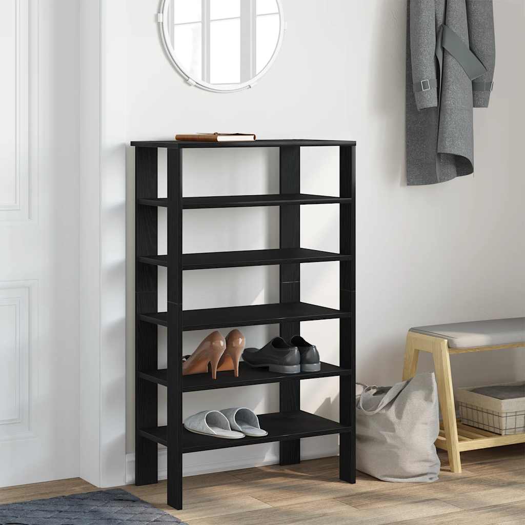 Vidaxl Shoe Rack 61x32x105 cm forarbejdet træ sort