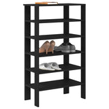 Vidaxl Shoe Rack 61x32x105 cm de madera procesada negra