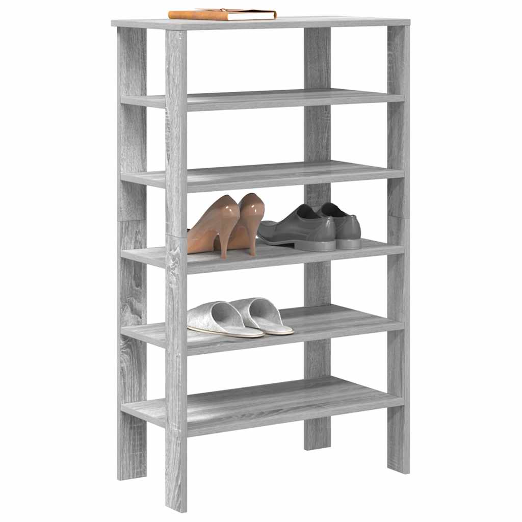 Vidaxl Shoe Rack 61x32x105 cm Behandlet tre grå sonoma eik farget