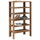 Vidaxl Shoe Rack 61x32x105 cm bearbetat trä gammalt trä -färgat