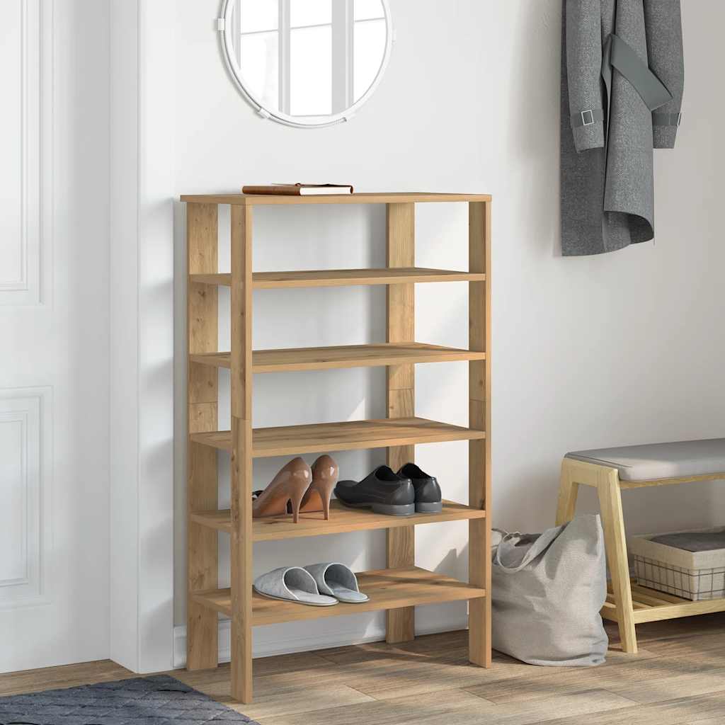 Vidaxl Shoe Rack 61x32x105 cm Forarbejdet træ Artisanal eg Farve