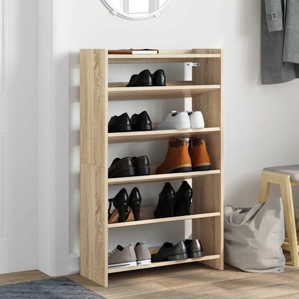 Vidaxl Shoe Rack 60x25x100 cm de madera procesada Sonoma Oak coloreed