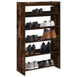 Vidaxl Shoe Rack 60x25x100 cm bearbetat trä rökt ekfärgad