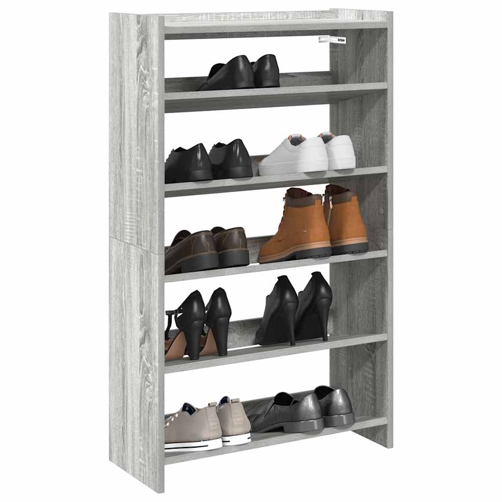 Rack à chaussures Vidaxl 60x25x100 cm en bois propice de chêne sonoma en bois de gris chêne