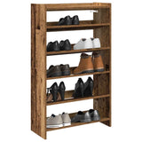 VIDAXL -Schuhregal 60x25x100 cm verarbeitetes Holz altes Holz gefärbt