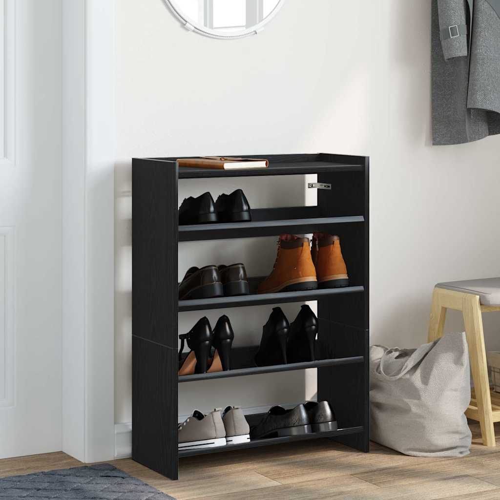 Vidaxl Shoe Rack 60x25x81 cm bearbetat trämall