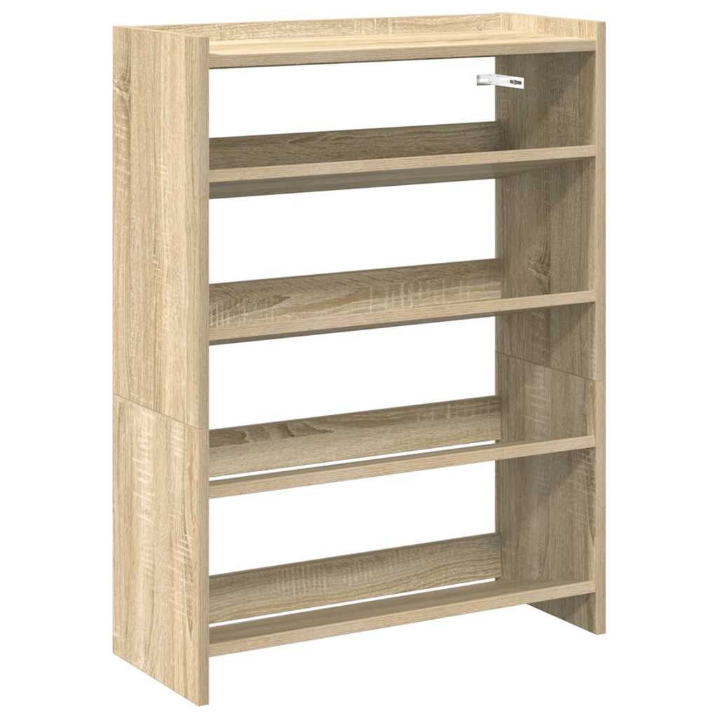 Vidaxl Shoe Rack 60x25x81 cm bearbetad trä sonoma ek färgad