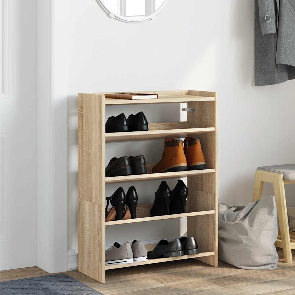 Rack de chaussures Vidaxl 60x25x81 cm Wood Sonoma Oak colored