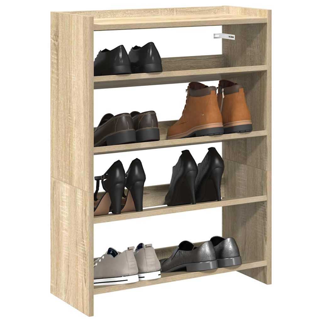 Vidaxl Shoe Rack 60x25x81 cm forarbejdet træ sonoma eg farvet