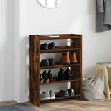 Vidaxl Shoe Rack 60x25x81 cm de madera procesada de roble ahumado coloreado