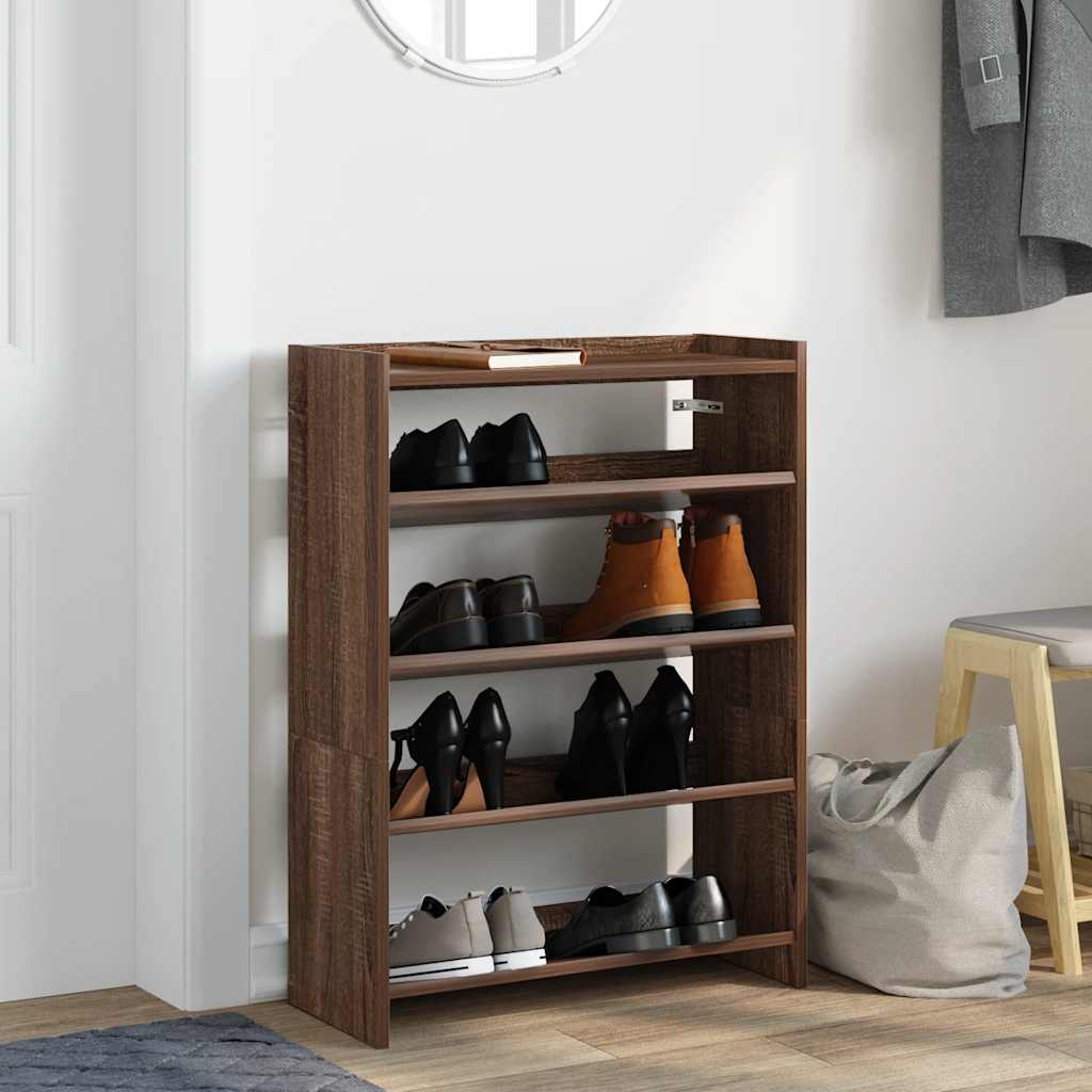 Vidaxl Shoe Rack 60x25x81 cm Color de roble de madera procesada