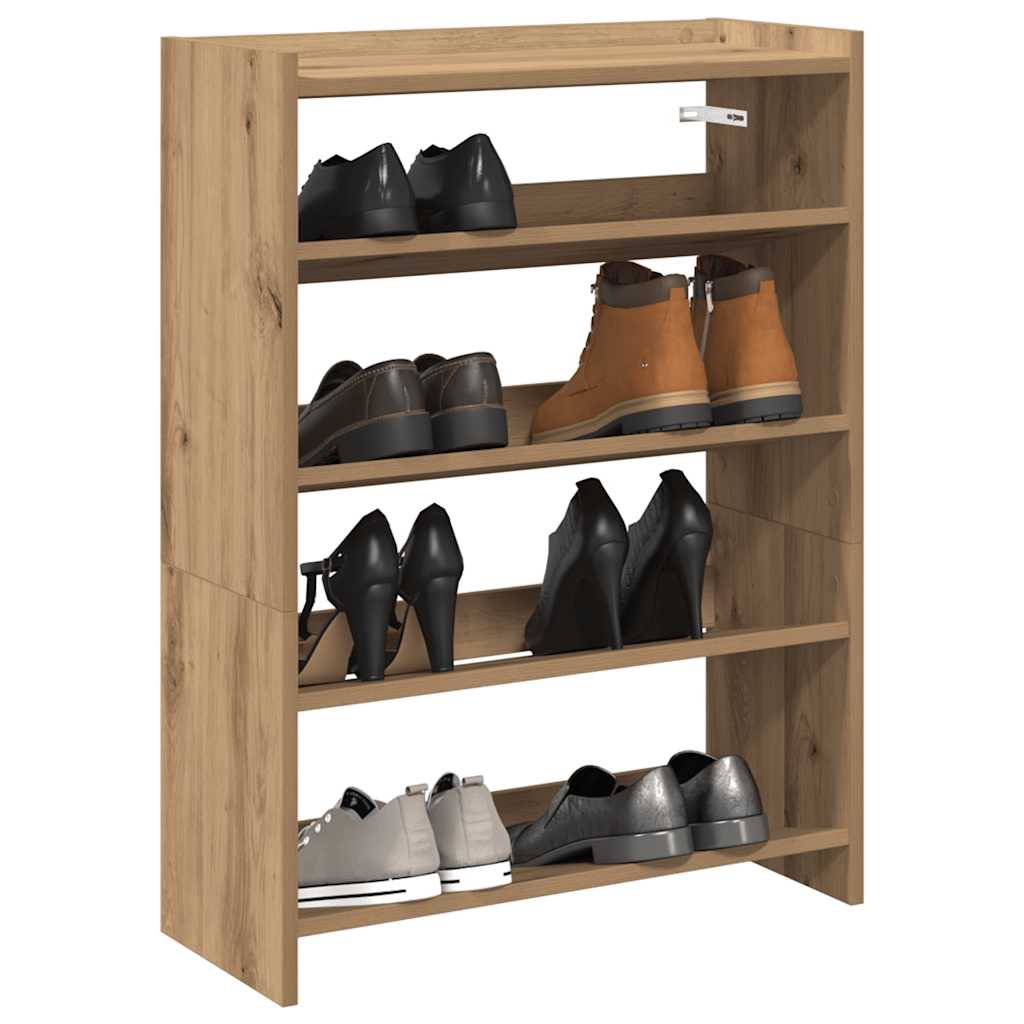 Vidaxl Shoe Rack 60x25x81 CM Przetworzony drewniany drewniany kolor dębowy