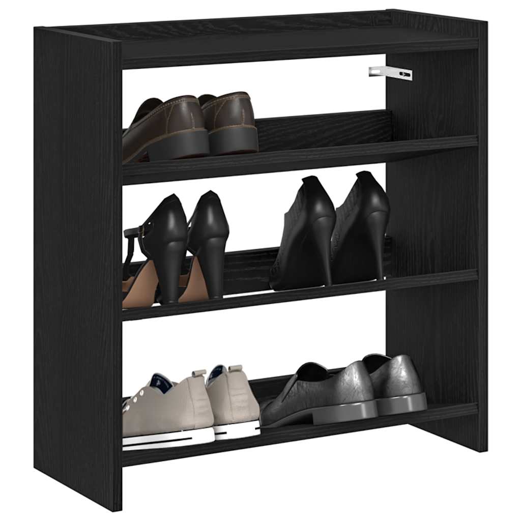 Vidaxl Shoe Rack 60x25x62 cm forarbejdet træ sort