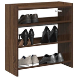 Vidaxl Shoe Rack 60x25x62 cm forarbejdet træbrun eg farve