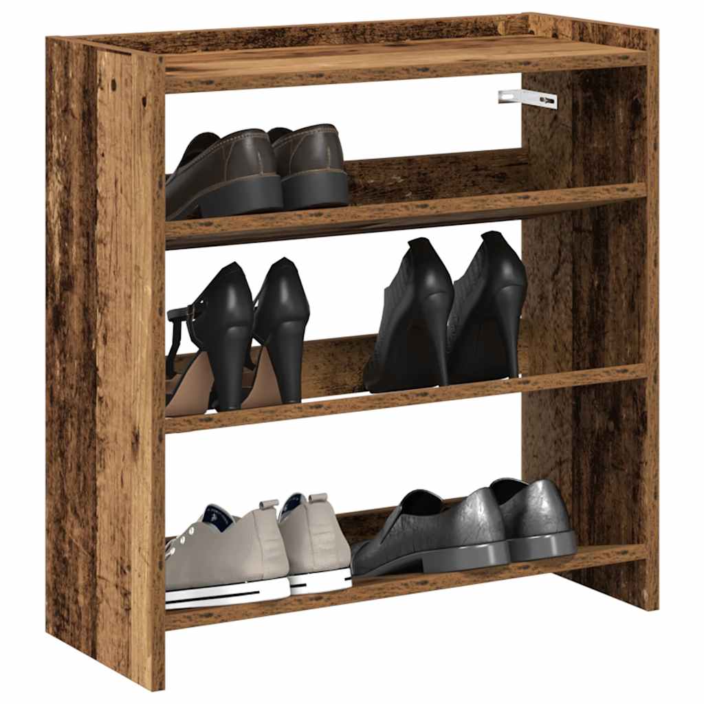 Vidaxl Shoe Rack 60x25x62 cm bearbetat trä gammalt trä färgat