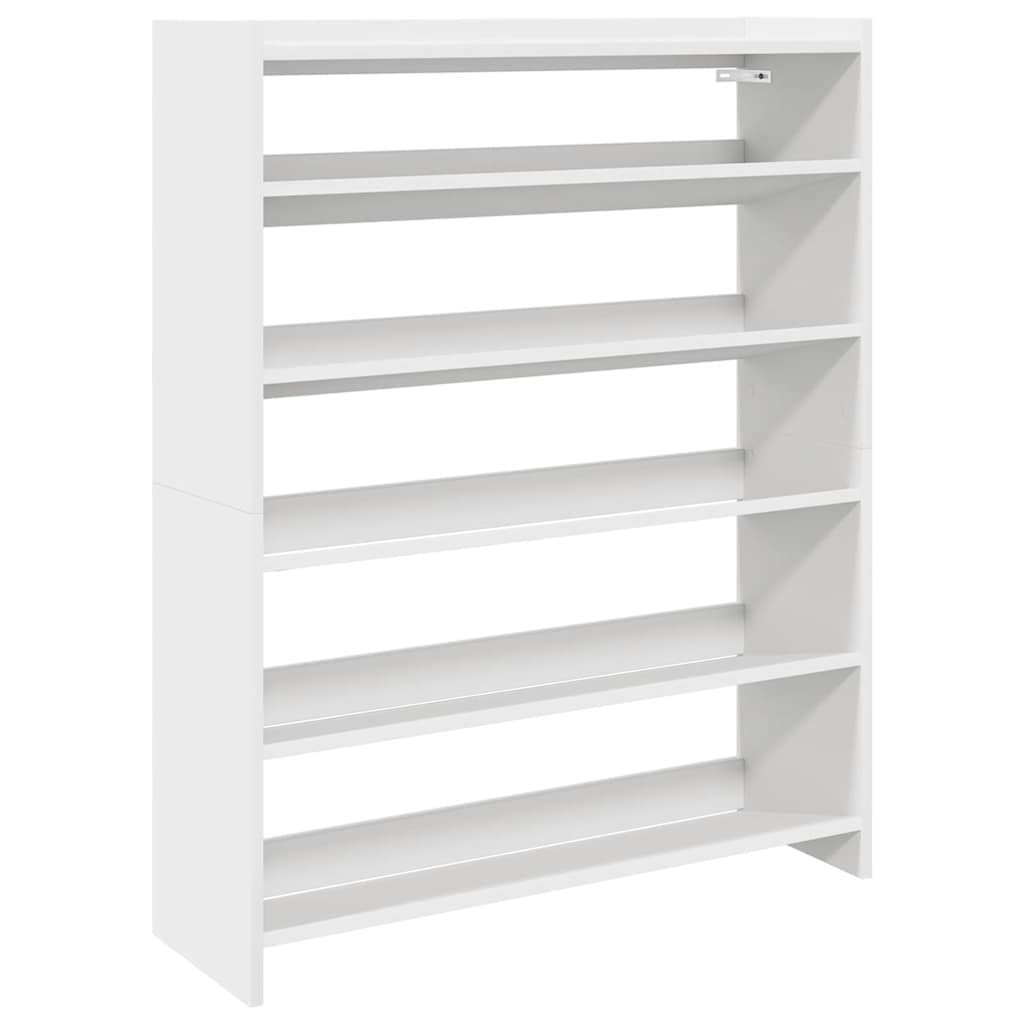 Vidaxl Shoe Rack 80x25x100 cm de madera procesada blanca