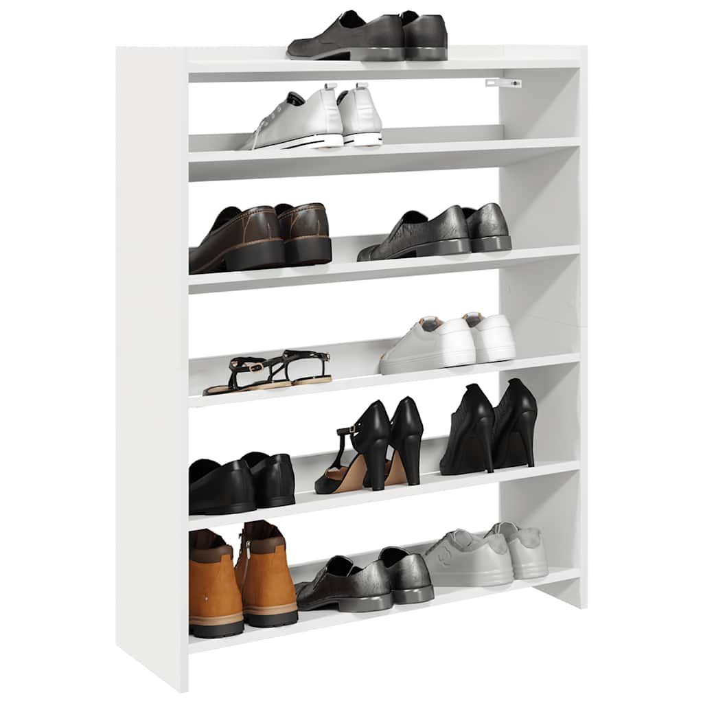 Vidaxl Shoe Rack 80x25x100 cm de madera procesada blanca