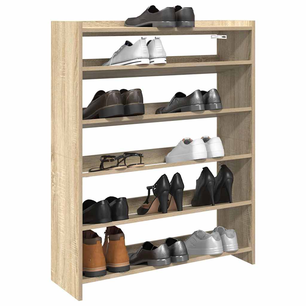 Vidaxl Shoe Rack 80x25x100 cm de madera procesada Sonoma Oak coloreed