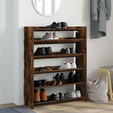 Vidaxl Shoe Rack 80x25x100 cm de madera procesada de roble ahumado coloreado