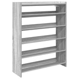 Vidaxl Shoe Rack 80x25x100 cm bearbeidet tre grå sonoma eik farget