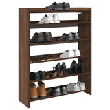 Vidaxl Shoe Rack 80x25x100 cm bearbetad träbrun ekfärg