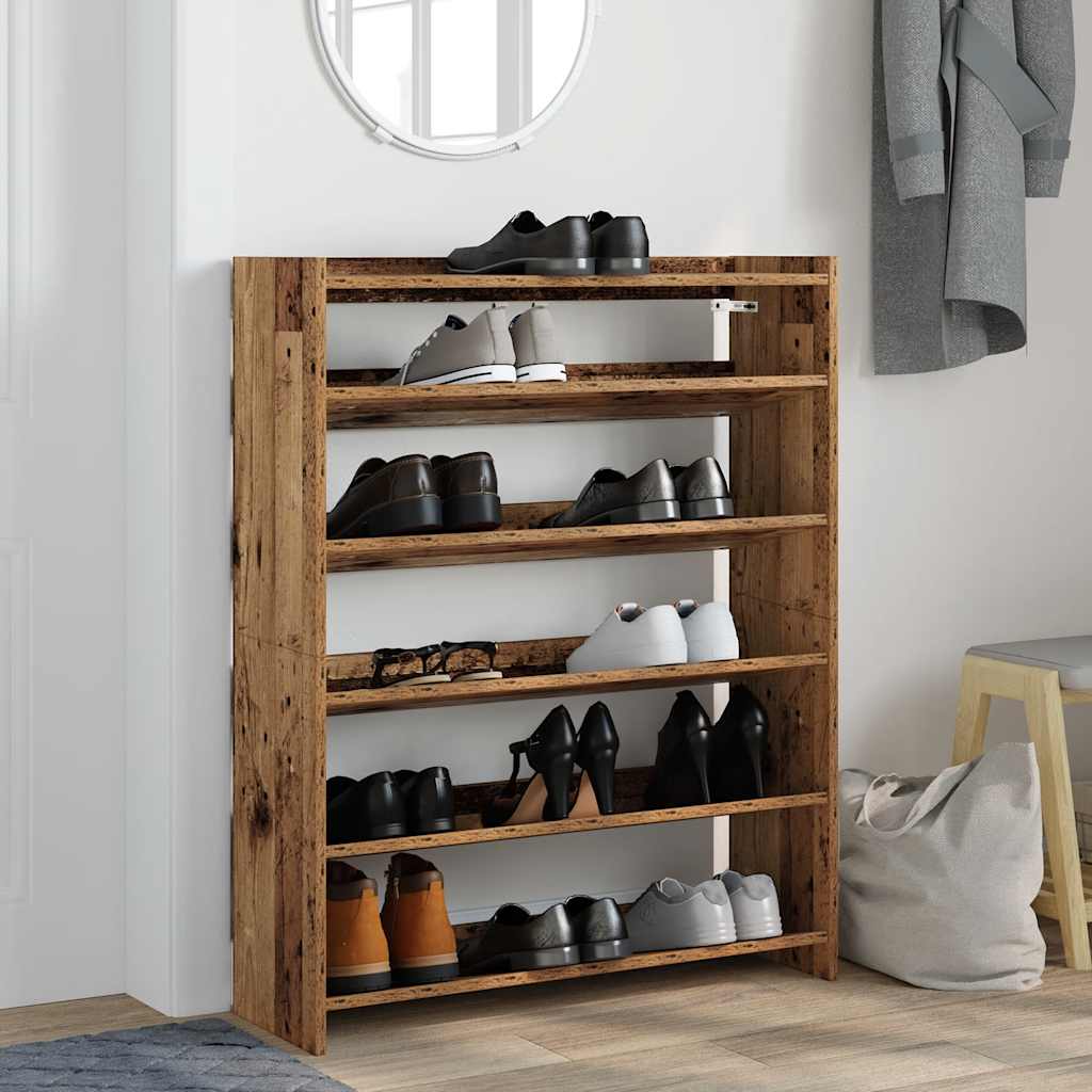 Vidaxx Schuhregal 80x25x100 cm fertiges Holz, altholzfarben