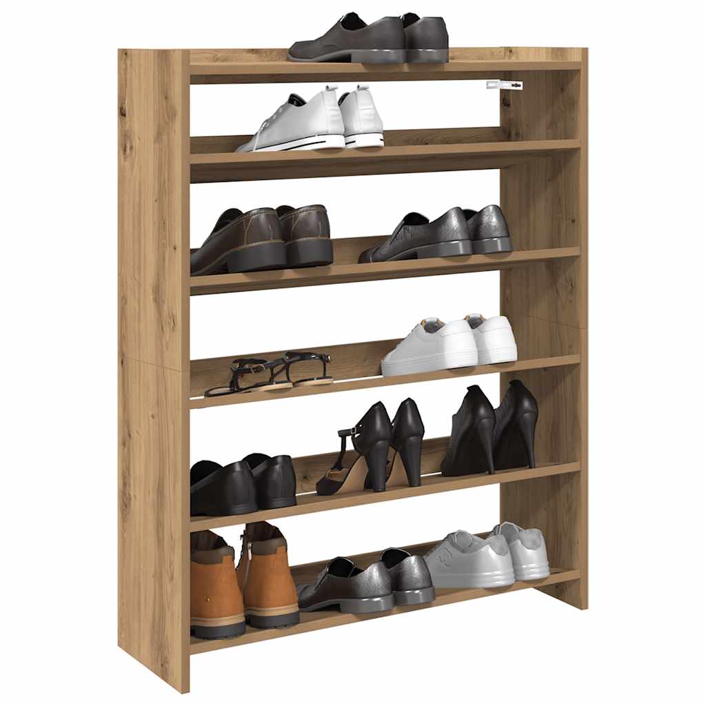 Rack de chaussures Vidaxl 80x25x100 cm Couleur de chêne artisanal en bois transformé