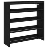 Vidaxl Shoe Rack 80x25x81 cm de madera procesada Negro