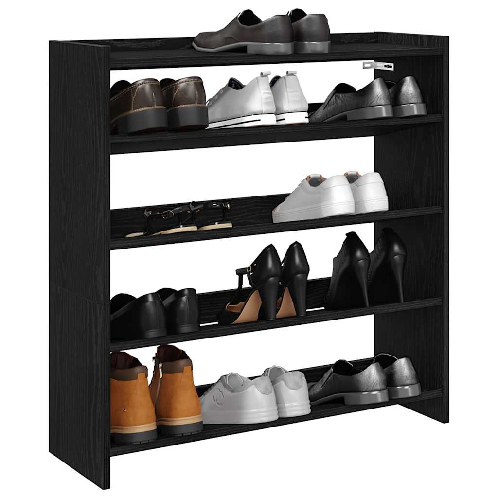 Vidaxl Shoe Rack 80x25x81 cm forarbejdet træ sort