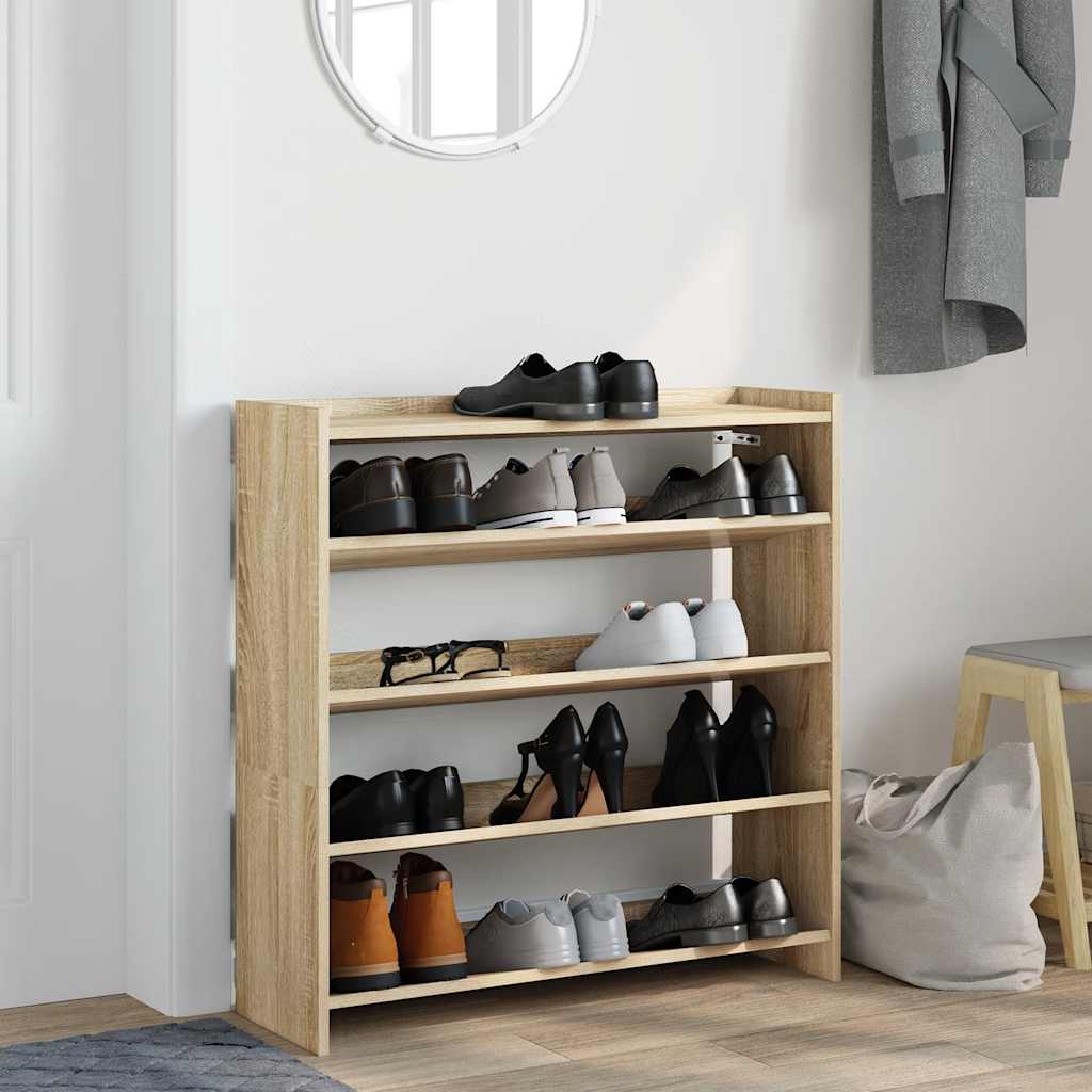 Vidaxl Shoe Rack 80x25x81 cm Behandlet tre Sonoma eik farget