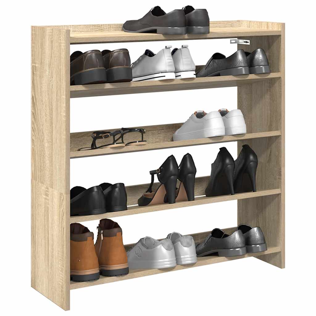 Vidaxl Shoe Rack 80x25x81 cm Behandlet tre Sonoma eik farget