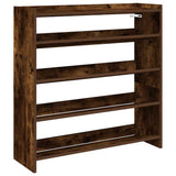 Vidaxl Shoe Rack 80x25x81 cm de madera procesada de roble ahumado coloreado