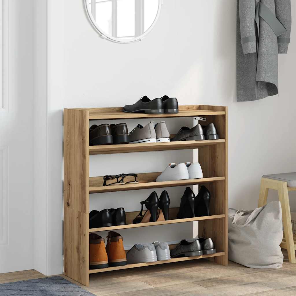 Vidaxl Shoe Rack 80x25x81 cm Behandlet trehåndverk eikfarge