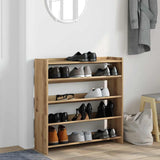 Vidaxl Shoe Rack 80x25x81 cm Forarbejdet træ Artisanal eg Farve