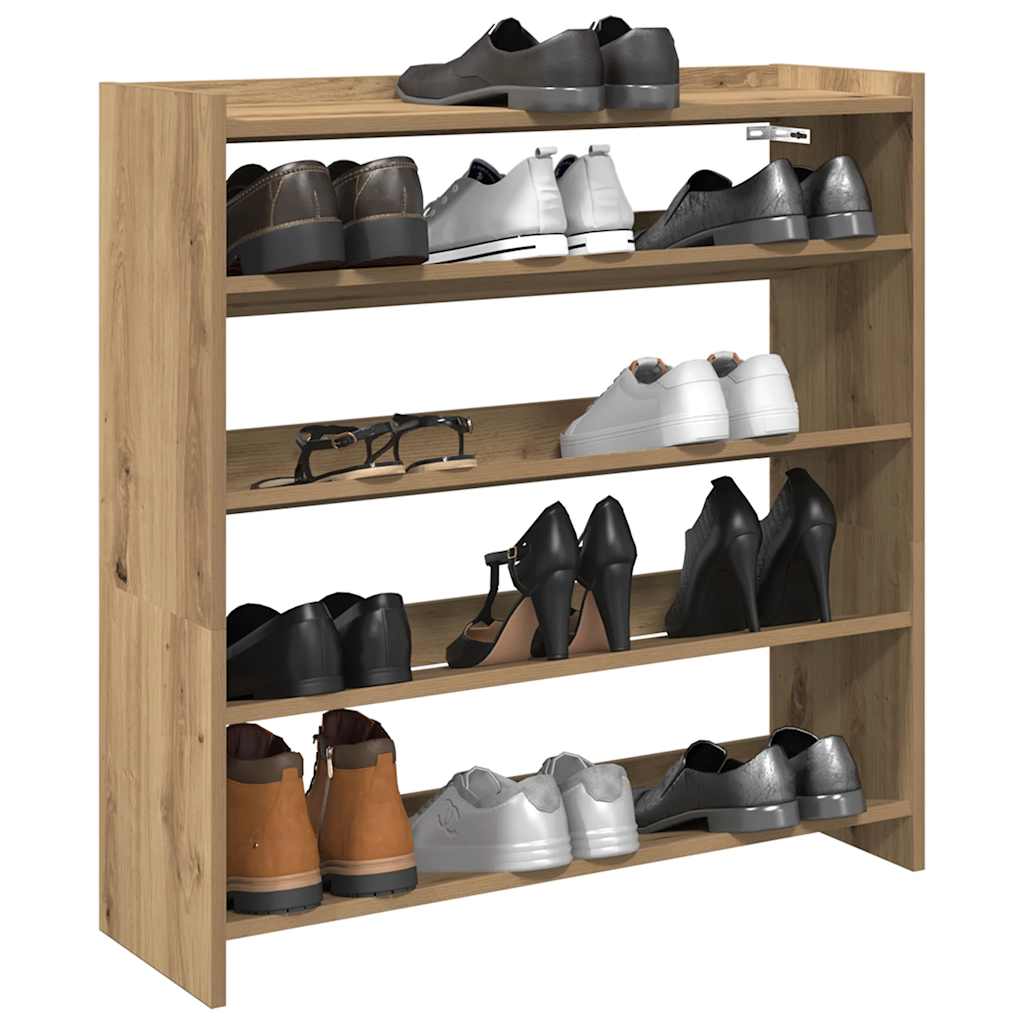 Rack de chaussures Vidaxl 80x25x81 cm Couleur de chêne artisanal en bois transformé