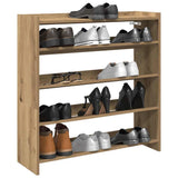 VidaXL Schuhregal 80x25x81 cm aus handgefertigtem Holz, handwerkliche Eichenfarbe