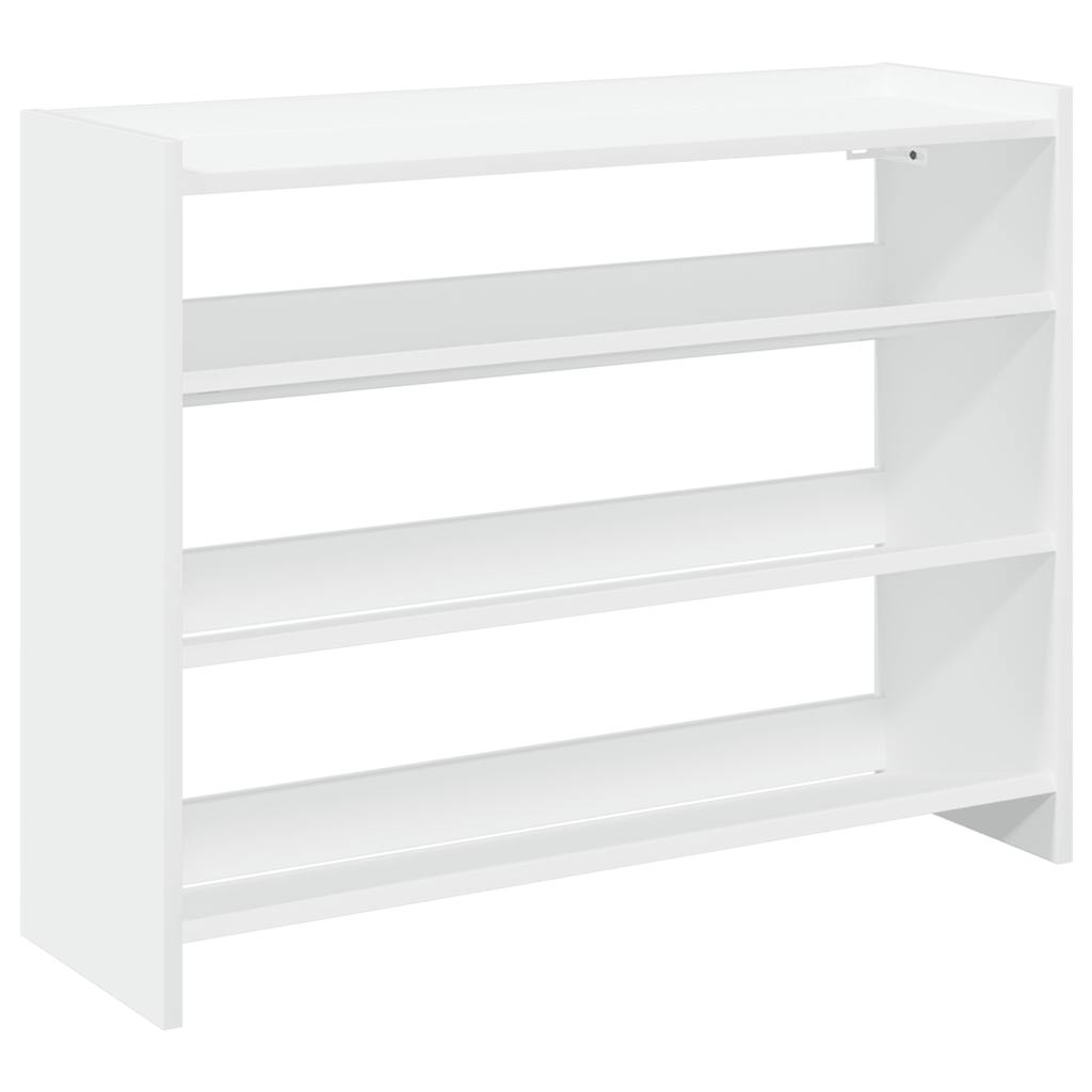 Vidaxl Shoe Rack 80x25x62 cm przetworzony drewniany biel