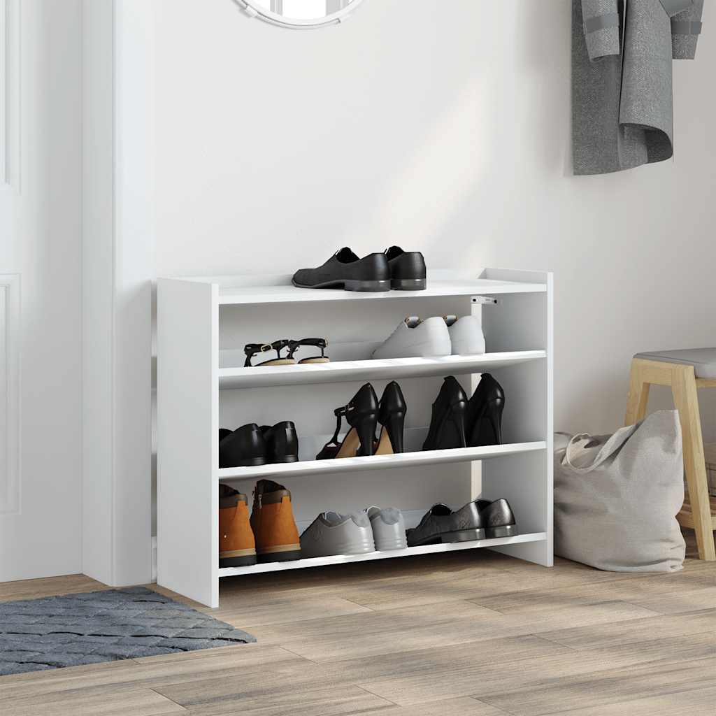 VIDAXL -Schuhregal 80x25x62 cm verarbeitetes Holz weiß