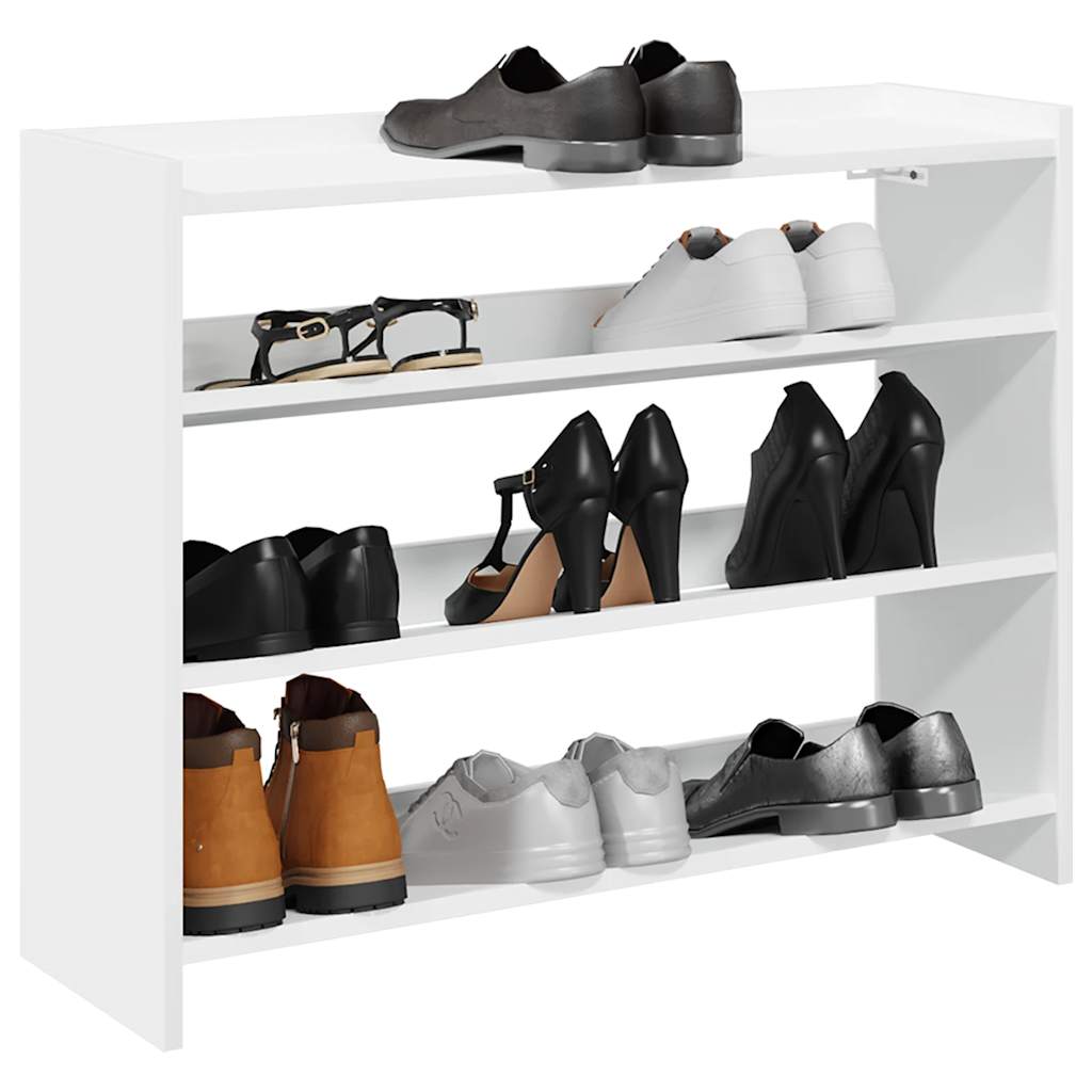 Vidaxl Shoe Rack 80x25x62 cm przetworzony drewniany biel