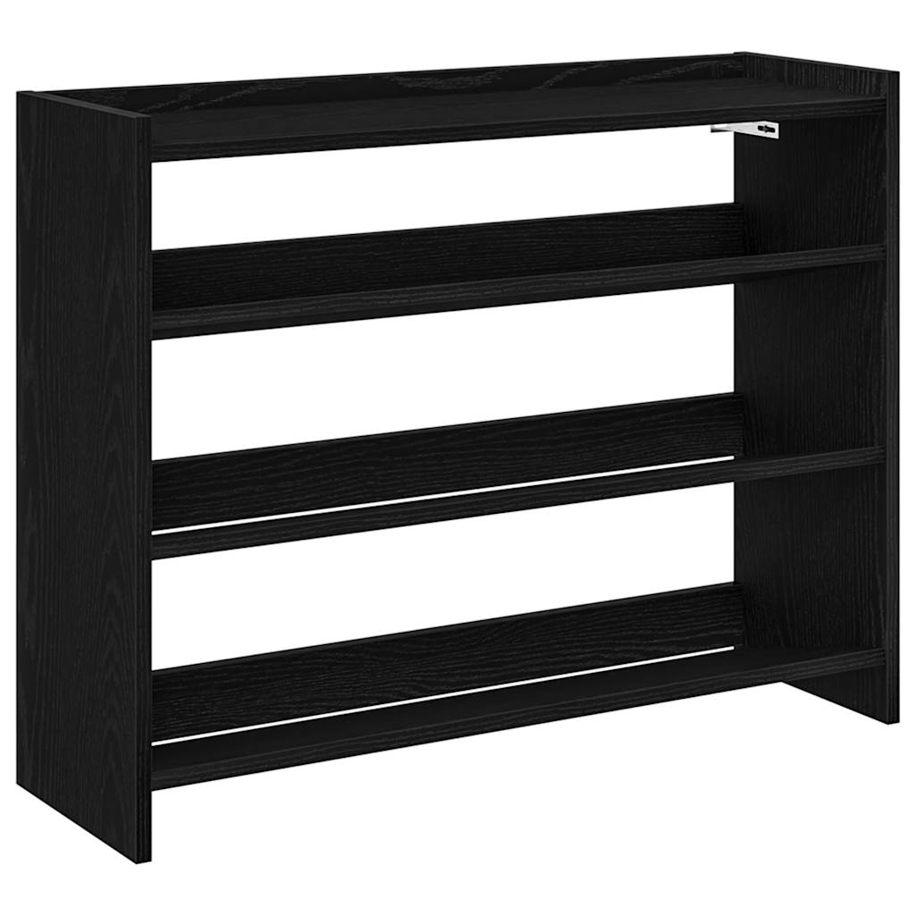 Vidaxl Shoe Rack 80x25x62 cm de madera procesada Negro