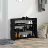 Vidaxl Shoe Rack 80x25x62 cm de madera procesada Negro