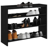 Vidaxl Shoe Rack 80x25x62 cm de madera procesada Negro