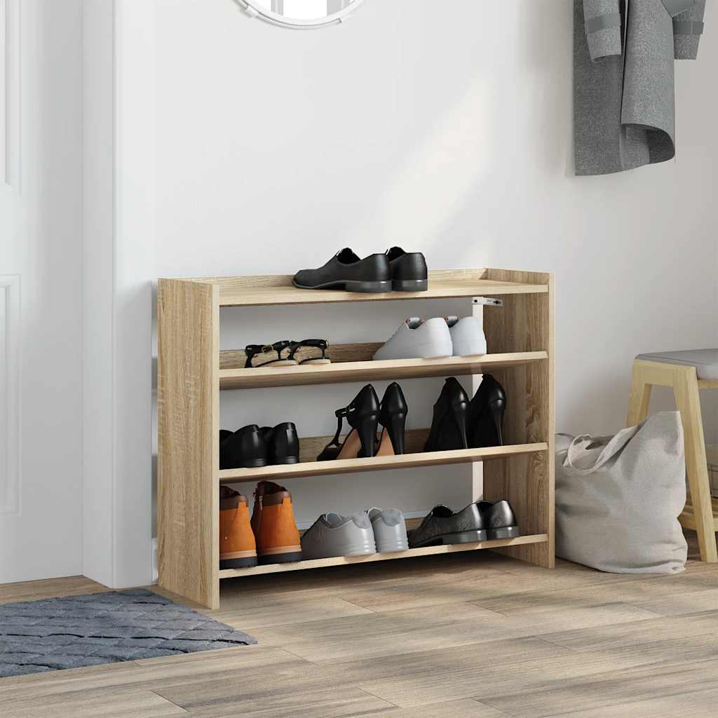 Vidaxl Shoe Rack 80x25x62 cm bearbetad trä sonoma ek färgad