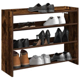 Vidaxl Shoe Rack 80x25x62 cm de madera procesada de roble ahumado coloreado