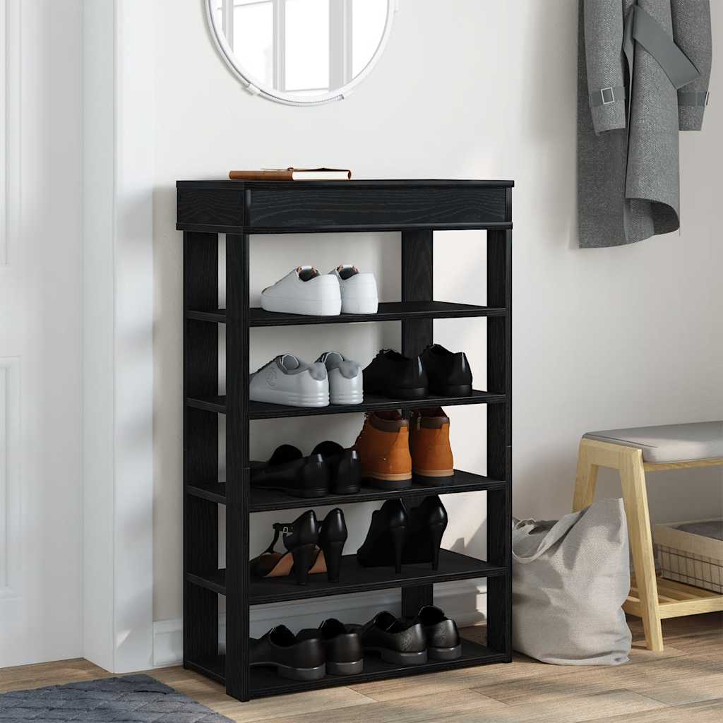 Rack à chaussures Vidaxl 60x30x98 cm Bois Black