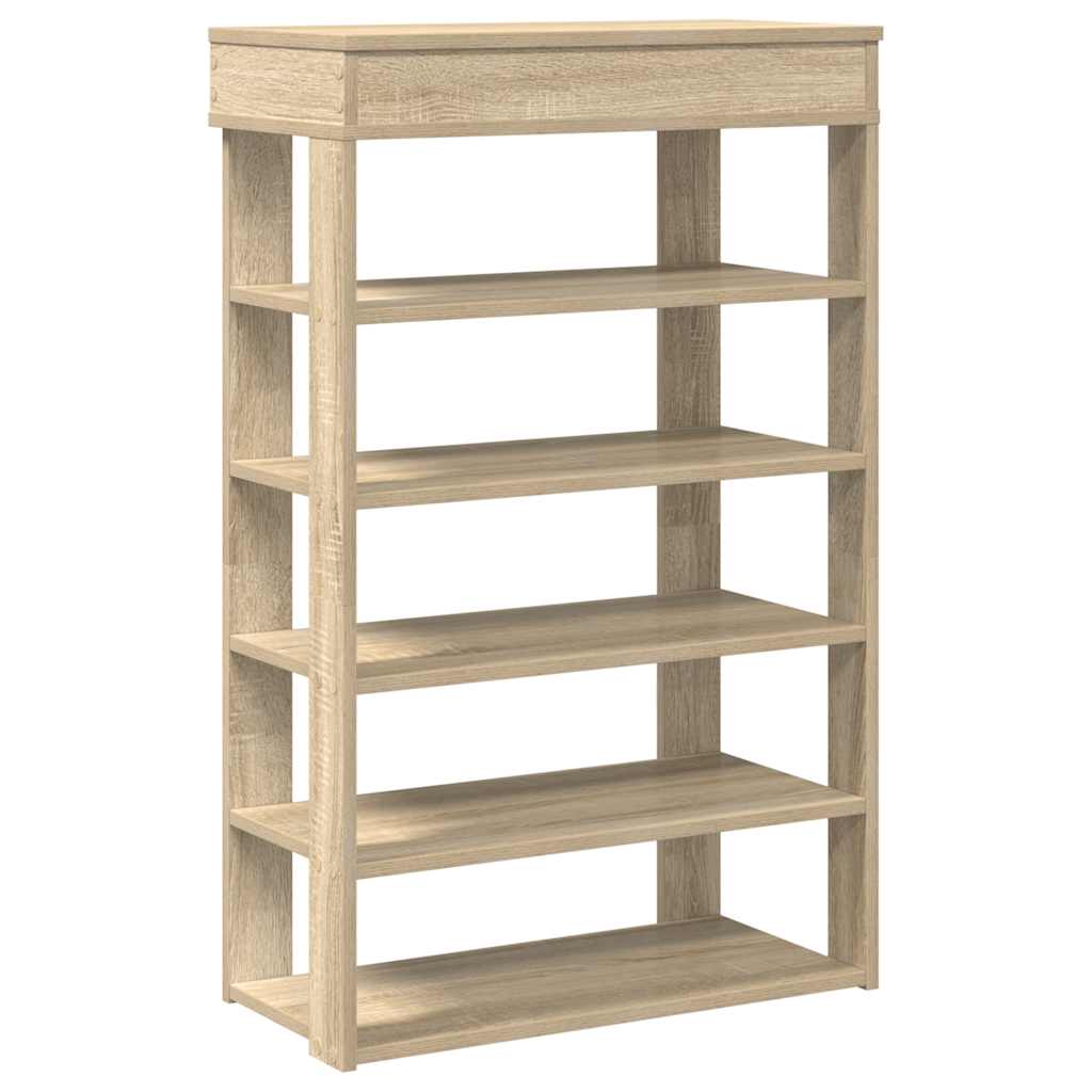 Vidaxl Shoe Rack 60x30x98 cm bearbetad trä sonoma ek -färgad