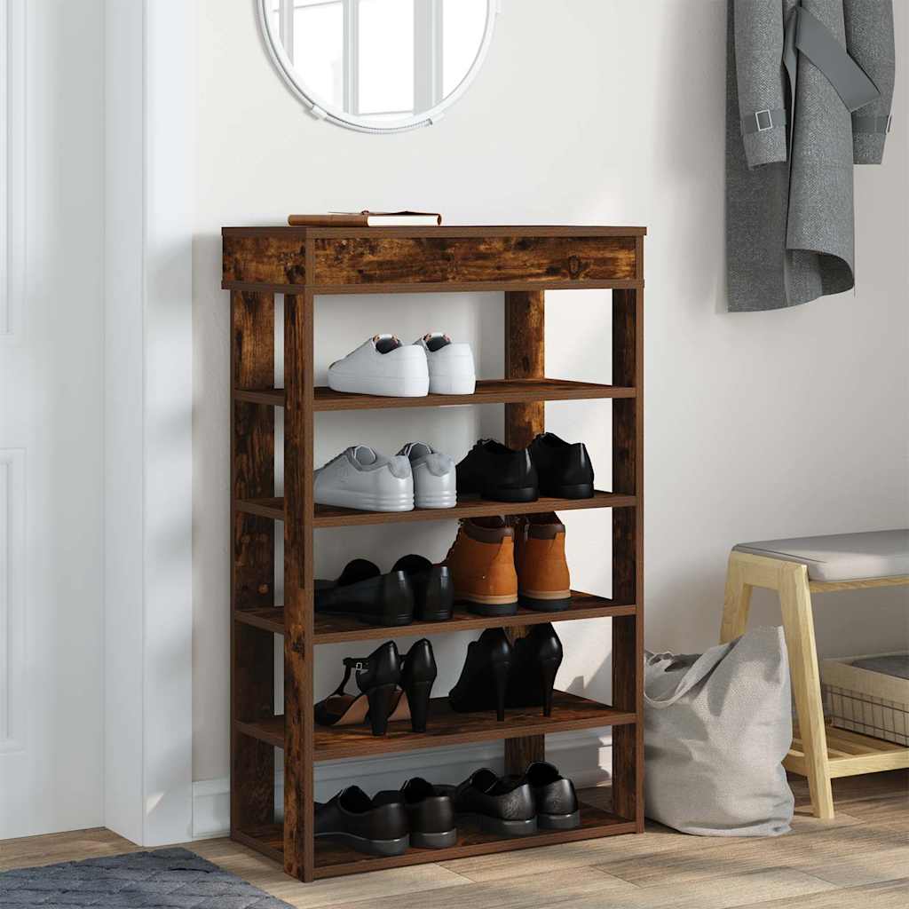 Vidaxl Shoe Rack 60x30x98 cm Behandlet tre røkt eik farget